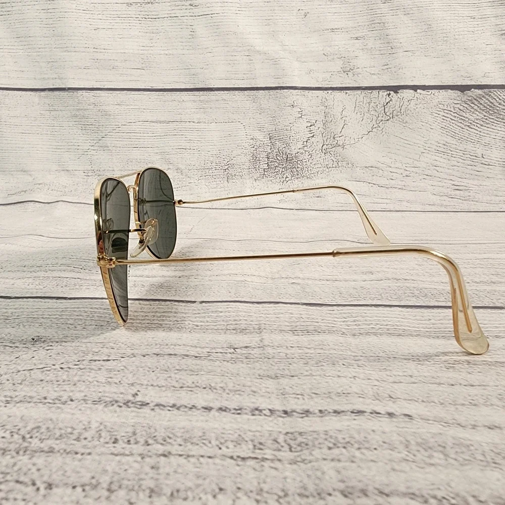 Vintage B&L Ray-Ban Aviator Sunglasses Gold G-15 Green Lens 58mm USA Made